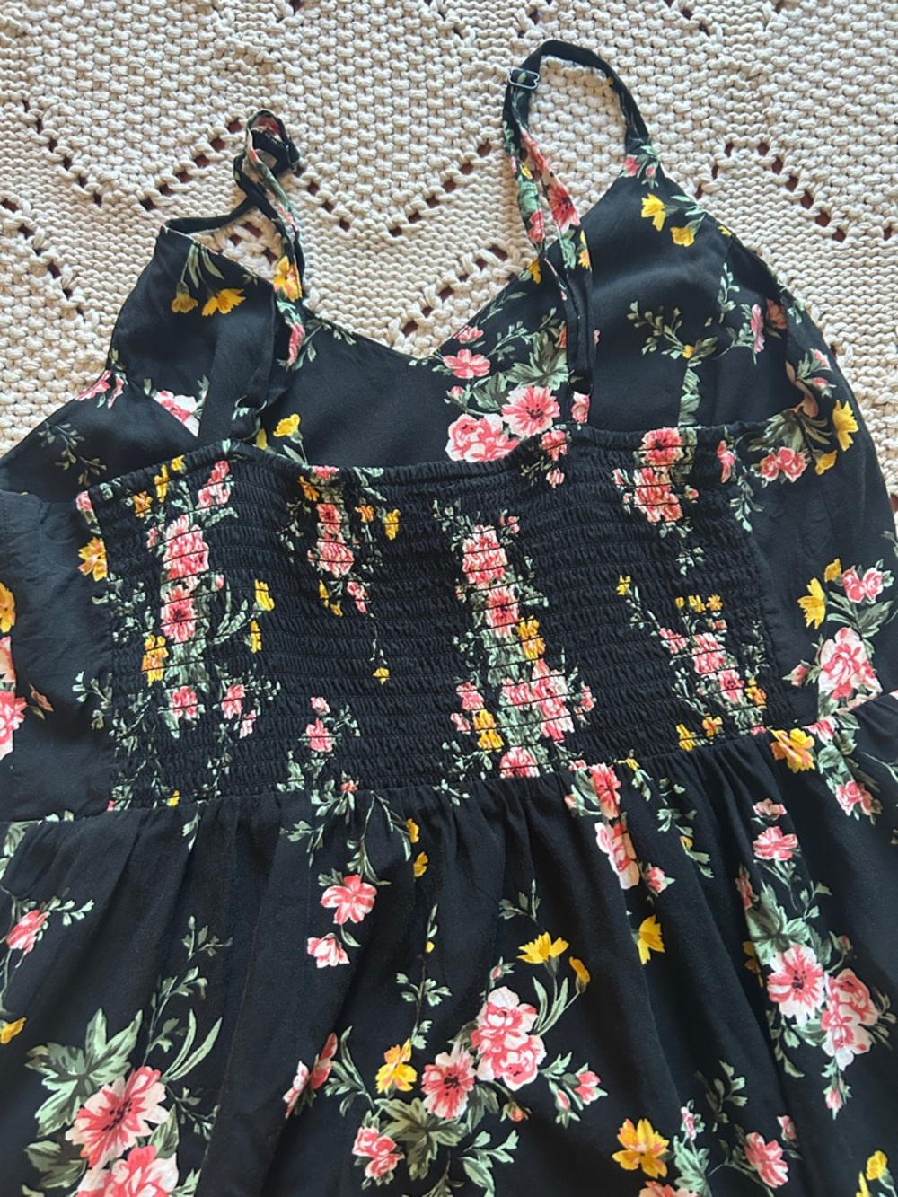 Old Navy Beautiful Black Floral Cami Midi Dress Szene L - Picture 3 of 9